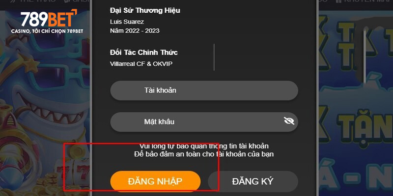 Quá trình đăng nhập vào 789BET
